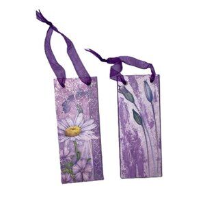 Christmas Tree ORNAMENTS Flower Daisy 2 Designs Hand-Painted 4.5 x 1.75 inches